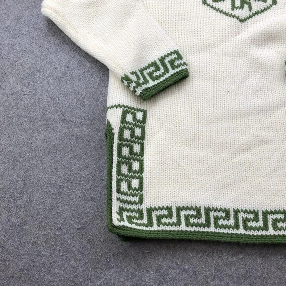 Vintage Carol Brent Sweater Mens 38 Knit Pullover Greek Key Korea 70s
